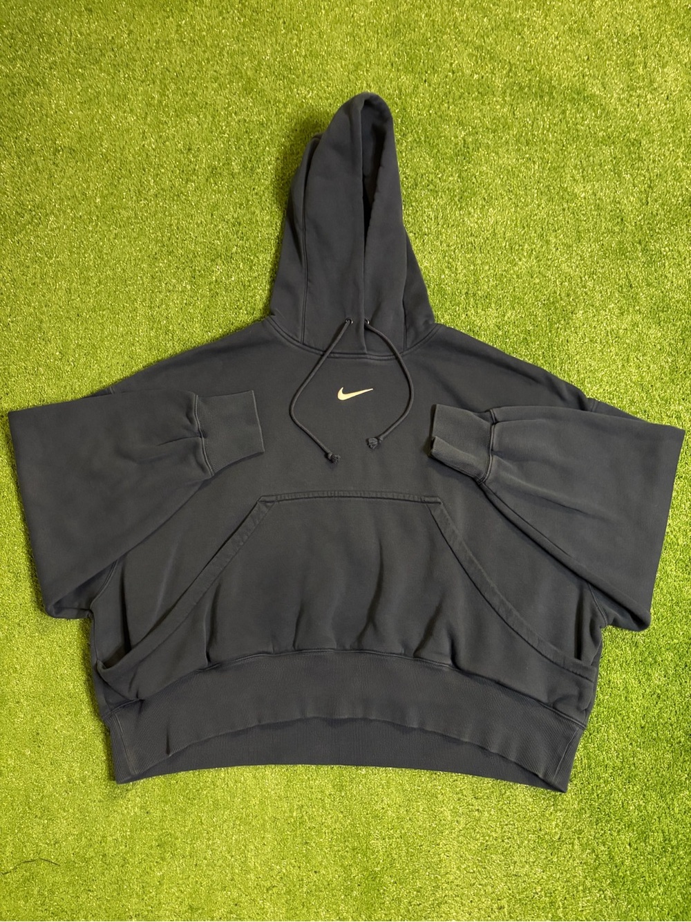 Nike Phoenix Fleece Center Swoosh Oversized Navy Hoodie